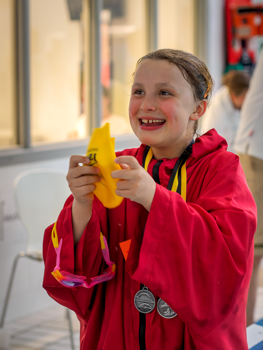 Happy swimmer